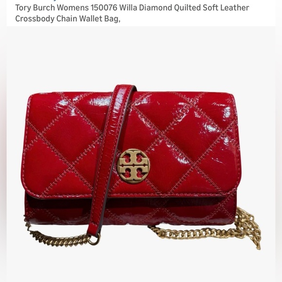 Tory Burch Handbags - NWT Tory Burch Red Quilted Crossbody Small Leather Bag